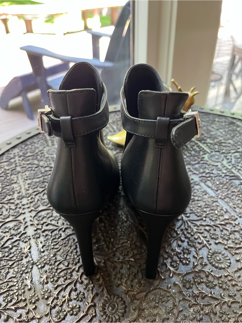MICHAEL KORS LAWSON OPEN TOE ANKLE BOOTIES IN BLAXK 6 - Picture 8 of 10